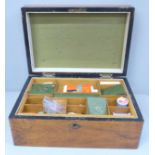 An inlaid wooden sewing box