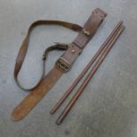 Two swagger sticks and a leather Sam Browne