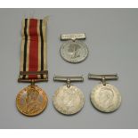 Two WWII medals, a Special Constabulary medal to Sergt. Samuel Horsefield and a Victoria Jubilee