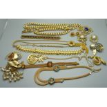 Gold tone and plated costume jewellery