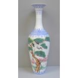 A Chinese eggshell porcelain vase, boxed, 33cm