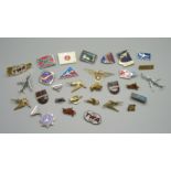 A collection of mainly aviation airline related badges