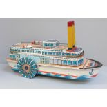 A 1960's Japanese Masudaya lithographed tin plate toy, Queen River steam boat