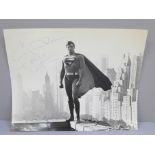 A Superman publicity photograph signed by Christopher Reeve