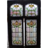 An Art Nouveau stained glass window