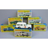 Seven Matchbox Superfast model vehicles, 62, 45, 3, 25, 33 and 53 x2, boxed