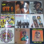 Twelve soul and Motown LP records