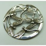 An Arts and Crafts silver dragonfly brooch, 10.5g