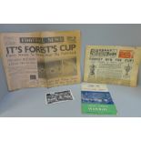 Original copes of the Football News and Football Post Cup Final editions (2/5/59), Luton v