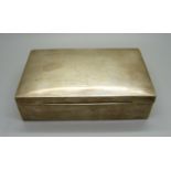 A silver Mappin & Webb cedar lined cigarette box, 153mm wide, 500g gross weight