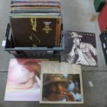 Vinyl records; a box of country and western LP records including Willie Nelson, Johnny Cash, Glen