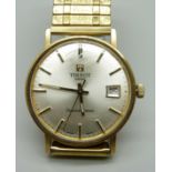A gentleman's 9ct gold cased Tissot Seastar Seven wristwatch, bears inscription on reverse