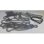 Twelve hematite necklaces