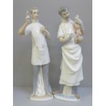 Two Lladro figures of doctors