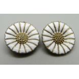 A pair of Danish silver and enamel earrings by Anton Michelsen