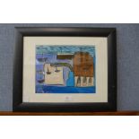 Onslow Sykes, Winter Harbour, St. Ives, acrylic on card, framed