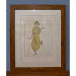 An August Rodin print, Cambodian Dancer, framed