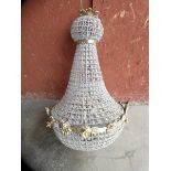 A French Empire style bag shaped chandelier