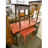 Three vintage beech and Formica topped kitchen tables