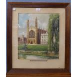 * Krogman, The Chapel, King's College, Cambridge, watercolour, framed