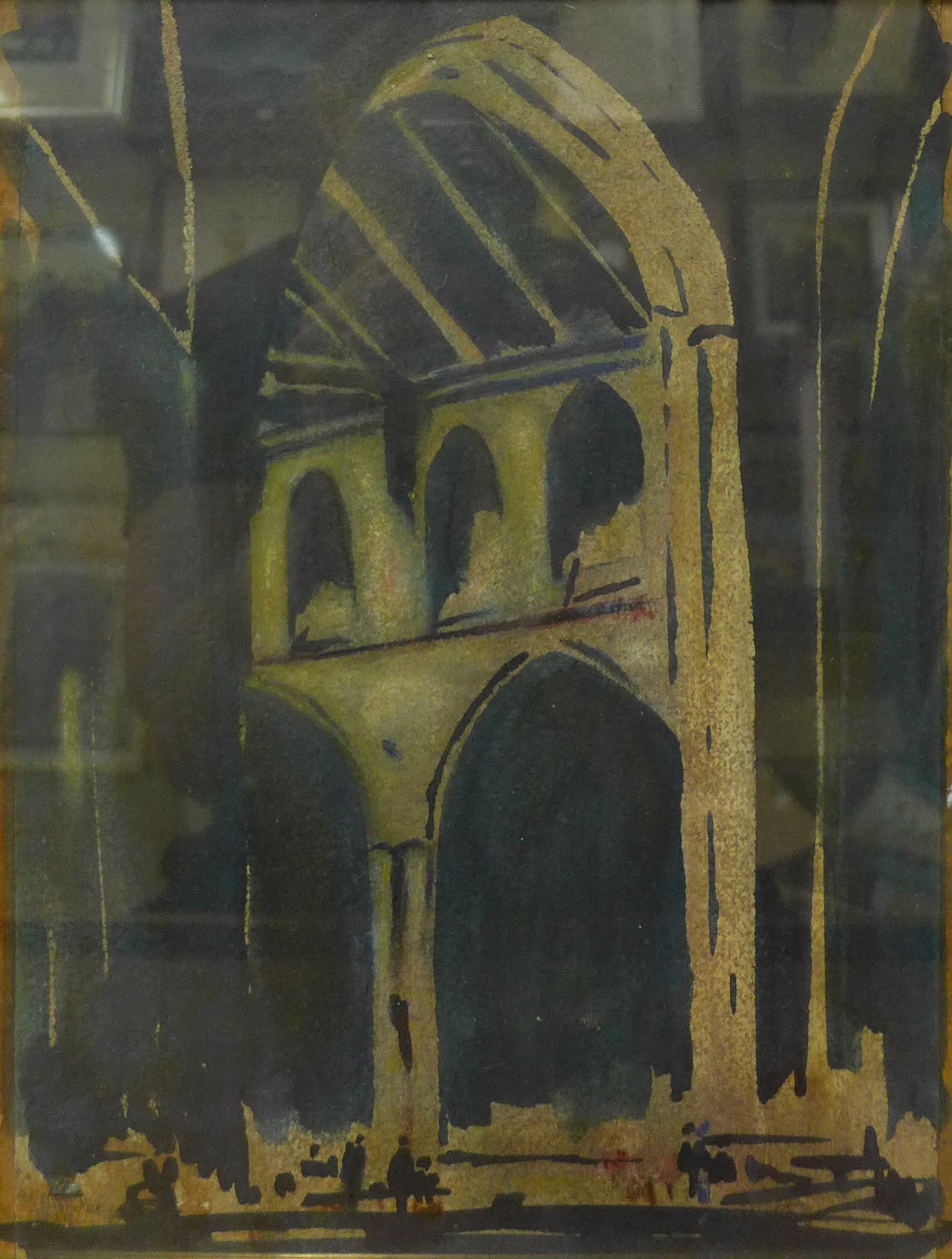 John Pooler, Salle Church, Norfolk, watercolour, framed
