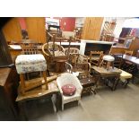 Assorted occasional furniture, including chairs, stools, coffee tables, etc.