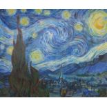 John Myatt, The Starry Night, after Vincent Van Gogh, hand embellished giclee on canvas, 70 x 84cms,