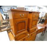 A pair of yew wood pot cupboards