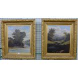 J. Gill, pair of landscapes, oil on canvas, 59 x 49cms, framed