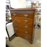 An Edward VII Chippendale Revival mahogany dressing chest