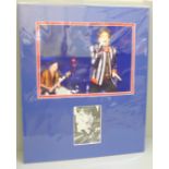 A Rolling Stones Mick Jagger autographed display