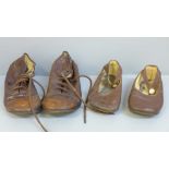 Two pairs of early 20th Century baby's leather shoes