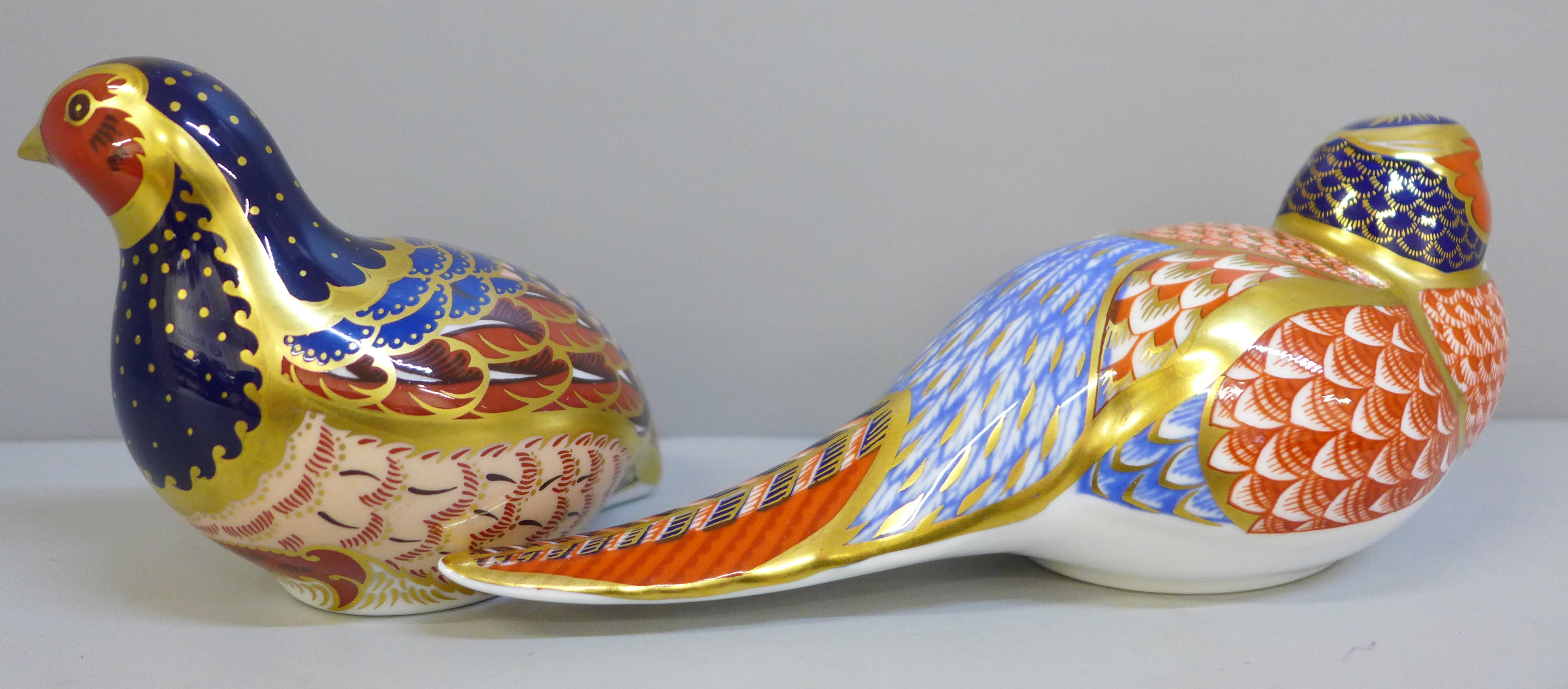 Two Royal Crown Derby paperweights; Pheasant and Partridge, Partridge with gold stopper - Image 2 of 3