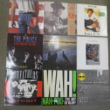 Twelve 1980s LP records; Bruce Springsteen, Wham, The Police, etc.