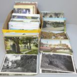Postcards; a box of Derbyshire postcards, vintage to modern