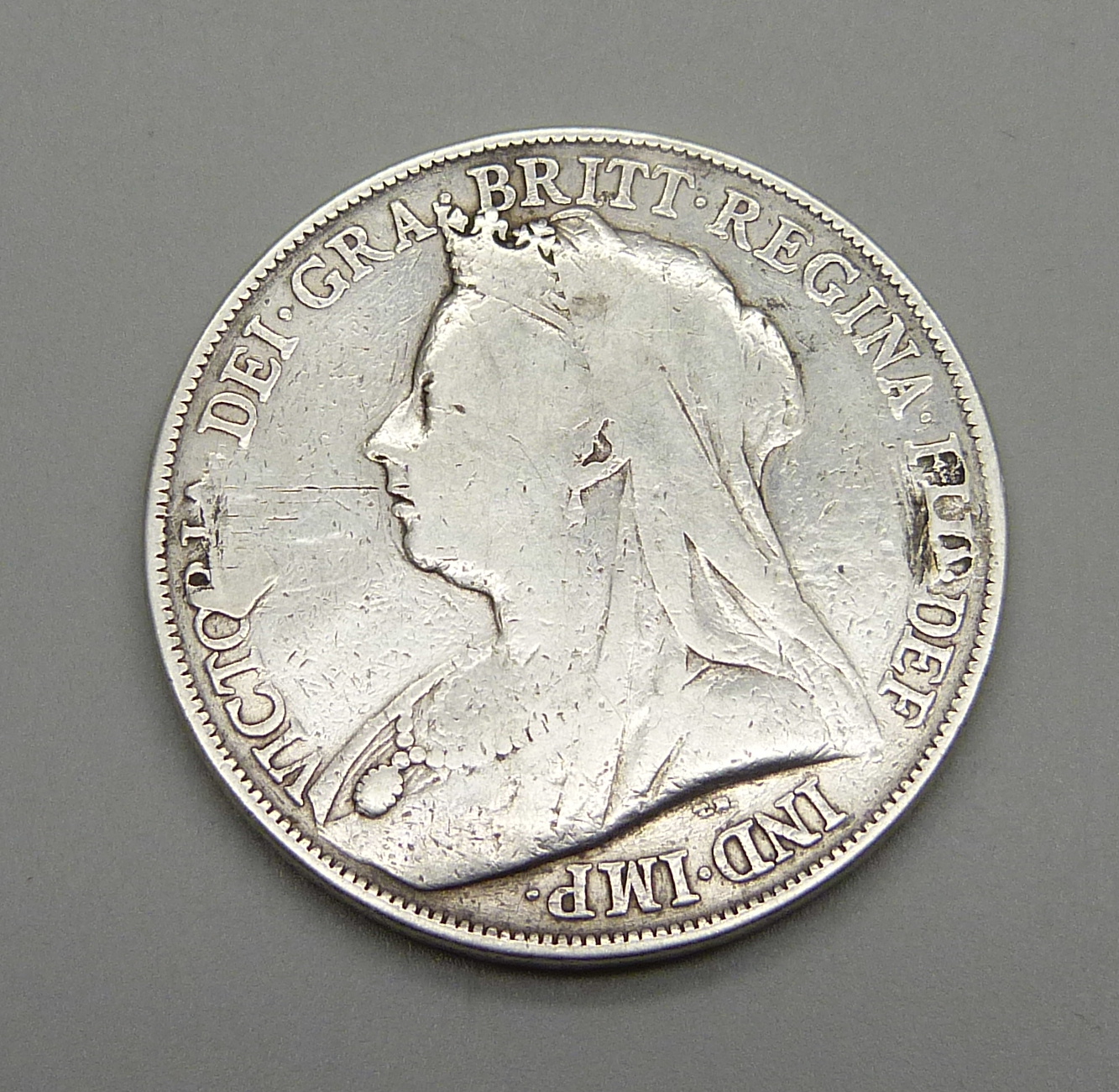 A Victorian 1900 silver crown