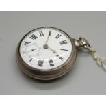 A silver pair cased verge fusee pocket watch with diamond end stone, William Mawkes, Derby, the case