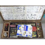 A large collection of vintage Meccano in an oak case including tools, accessories, etc., double