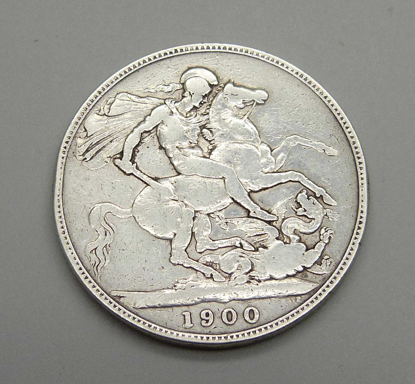 A Victorian 1900 silver crown - Image 2 of 2
