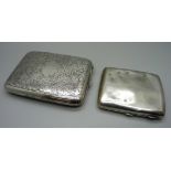 Two silver cigarette cases, 244g