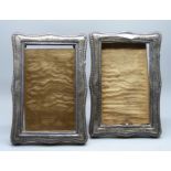 A pair of silver photograph frames, a/f, Birmingham 1920