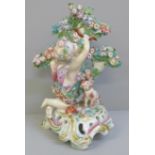 An 18th Century Bow porcelain figure, marks to verso, some losses, 18.5cm