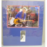 A Rolling Stones Keith Richard autographed display