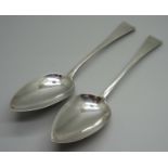 A pair of George III silver serving spoons, London 1812, 102g