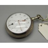 A silver pair cased verge fusee pocket watch, Birmingham 1808, William Bromley, Halifax