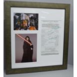 A Star Wars autographed display by William Hootkins (Parkins) and Ian McDiarmid (Anton)