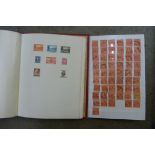 Stamps; George V - George VI mint collection of plate blocks, coil pairs and strips, and some