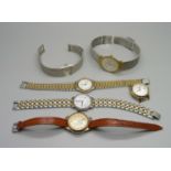 Six lady's wristwatches including Longines