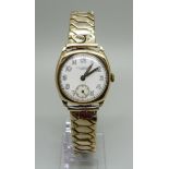 A 9ct gold Benson wristwatch, Birmingham 1920