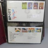 An album of approximately 87 first day covers, 1980s